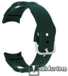  Okosóra szíj 2 az 1-ben - ZÖLD - szilikon, 2 méret - Rövid szíj: 112mm / Hosszú szíj: 130mm + 95mm hosszú - SAMSUNG Galaxy Watch5 44mm (SM-R915F) / Watch5 40mm (SM-R905F) / Galaxy Watch5 Pro (SM-R925F