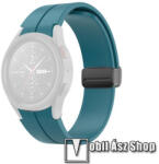  Okosóra D-gyűrűs sportszíj - SÖTÉTKÉK - szilikon, speciális csatos - 20mm széles - SAMSUNG Galaxy Watch5 44mm (SM-R915F) / Watch5 40mm (SM-R905F) / Galaxy Watch5 Pro (SM-R925F)