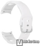  Okosóra szíj 2 az 1-ben - FEHÉR - szilikon, 2 méret - Rövid szíj: 112mm / Hosszú szíj: 130mm + 95mm hosszú - SAMSUNG Galaxy Watch5 44mm (SM-R915F) / Watch5 40mm (SM-R905F) / Galaxy Watch5 Pro (SM-R925