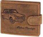 GreenDeed trabant mintás barna férfi bőr pénztárca (RET1021/T BROWN)