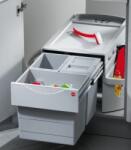 Hafele Cos incorporabil triplu pentru sortarea gunoiului Hafele Hailo 502.78. 284, 1x18 si 2x8 l, corp de 90 cm, cutie pt ustensile (502.78.284) Cos de gunoi