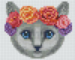 Pixelhobby 801376 Virágos cica kreatív szett 10, x12, 7cm 1 alaplapos (801376)