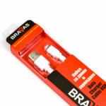 Bravas Кабел BRAVAS USB за данни/зареждане, FLAT за Iphone 5/6/7 , 1м, Бял, Сертифициран (1000946)