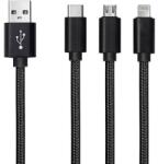  Кабел A+ за зареждане-синхронизиране, micro USB+ lightning+ Type C (BS3V11)