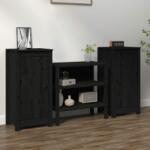vidaXL Servante, 2 buc. , negru, 40x35x80 cm, lemn masiv de pin (813733) Comoda