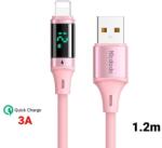 Mcdodo Cablu Mcdodo Digital HD Silicone Fast Charging USB la Lightning , 3A, 1.2m, Pink (CA-1911)