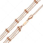  BALCANO - Beaded Cable / Nemesacél bogyós lapított többsoros anker nyaklánc 18K rozé arany bevonattal / 42 cm