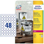 Avery Zweckform 30 mm-es Avery Zweckform A4 íves etikett címke, fehér színű (20 ív/doboz) (L4716-20) - cimke-nyomtato