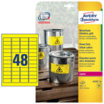 Avery Zweckform 45, 7*21, 2 mm-es Avery Zweckform A4 íves etikett címke, sárga színű (20 ív/doboz) (L6103-20) - cimke-nyomtato