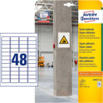 Avery Zweckform 45, 7*21, 2 mm-es Avery Zweckform A4 íves etikett címke, fehér színű (20 ív/doboz) (L7873-20) - cimke-nyomtato