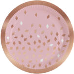 Amscan Farfurii roz - ziua de naștere aurie 23 cm 8 buc