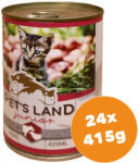 Pet's Land Pet s Land Cat Junior Konzerv Marhamáj-Bárányhús almával 24x415g