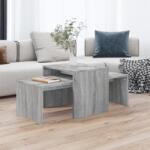 vidaXL Set măsuță de cafea, gri sonoma, 100x48x40 cm, lemn prelucrat (815547) Masa de cafea