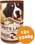 Pet's Land Pet s Land Dog Konzerv Marhamáj-Bárányhús almával 1240g