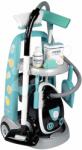 Smoby Cărucior de curățenie cu aspirator electronic Cleaning Trolley Vacuum Cleaner Smoby cu mătură lopățică și 9 accesorii (SM330316)
