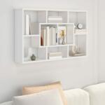 vidaXL Raft de perete, alb extralucios, 85x16x52, 5 cm, lemn compozit (801424) Raft
