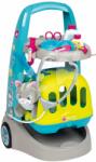 Smoby Állatorvosi kocsi kofferrel Veterinary Trolley Smoby plüss cicának 8 orvosi kiegészítővel (SM340402)