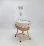 TOLO Pat din răchită cu echipament pentru un bebeluș - Flori de bumbac