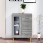 vidaXL Servantă, gri sonoma, 69, 5x34x90 cm, lemn prelucrat (817364) Comoda