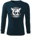 DRAGOWA Fit-T tricou cu mânecă lungă muscle army original, albastru închis160g/m2