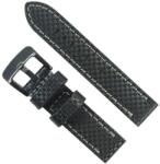 HCraft Curea Ceas „Carbon Grey Edition - Piele Naturală cu Imprimeu Carbon & Cusătură Gri (22mm - 24mm) (H-CARBON-GN)