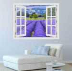 4 Decor Fereastra cu efect 3D - Camp de Lavanda in Provence - 119x93 cm