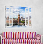 4 Decor Fereastra cu efect 3D - Westminster Bridge, Londra - 119x93 cm