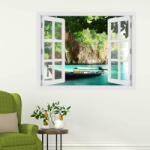 4 Decor Fereastra cu efect 3D - Barca in Tailanda - 119x93 cm