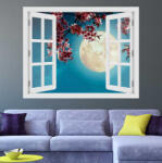 4 Decor Fereastra cu efect 3D - Cires inflorit - 119x93 cm
