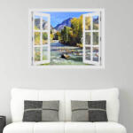 4 Decor Fereastra cu efect 3D - Rau in muntii Colorado - 119x93 cm