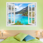 4 Decor Fereastra cu efect 3D - Insula Thassos, Grecia - 119x93 cm