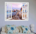 4 Decor Fereastra cu efect 3D - Cicladele, Grecia - 119x93 cm