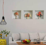 4 Decor Sticker cu efect 3D - Aranjament Floral