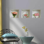4 Decor Sticker cu efect 3D - Trandafiri