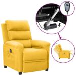 vidaXL Fotoliu rabatabil electric, galben, material textil (3098974)