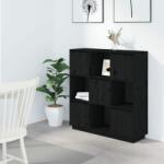 vidaXL Dulap înalt, negru, 110, 5x35x117 cm, lemn masiv de pin (814373) Comoda