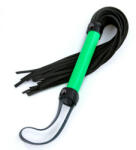 Ns Novelties Electra Flogger - műbőr, fém, neoprén korbács - 47 cm (zöld-fekete)