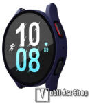  Okosóra műanyag védő tok / keret - ÉJKÉK - 9H edzett üveg előlap védő is! - SAMSUNG Galaxy Watch4 44mm (SM-R870) / Watch5 44mm (SM-R915F)