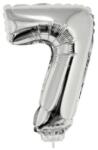Funny Fashion 7 szám alakú fólia lufi, ezüst, 41, 6 cm 84783