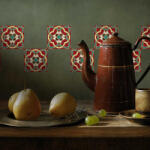 4 Decor Stickere patrate pentru faianta Arabesque - 4 buc