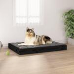 vidaXL Pat pentru câini, negru, 91, 5x64x9 cm, lemn masiv de pin (820865) - vidaxl