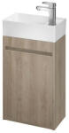 Cersanit Crea 1 ajtós fali szekrény és kerámia mosdóval 40x22 cm, tölgy S801-286 (S801-286)