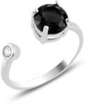 BeSpecial Inel argint reglabil cu zirconiu negru (ITU0495)