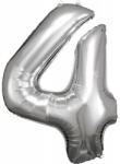 Amscan Silver óriás szám fólia lufi 4-es, 86*66 cm (DPA9906289)