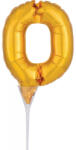 Amscan Gold, Arany 0-ás szám fólia lufi tortára 15 cm (DPA3734901)