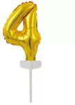 Amscan Gold, Arany 4-es szám fólia lufi tortára 13 cm (DPA9912678)