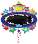 Amscan Black Board Star fólia lufi 78 cm (DPA3248601)