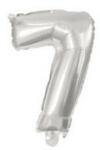 Procos Silver, Ezüst 7-es szám fólia lufi 10 cm (PNN91545)