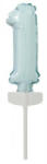 Amscan Pastel Blue, Kék 1-es szám fólia lufi tortára 13 cm (DPA9912704)