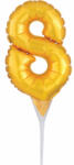 Amscan Gold, Arany 8-as szám fólia lufi tortára 15 cm (DPA3735601)